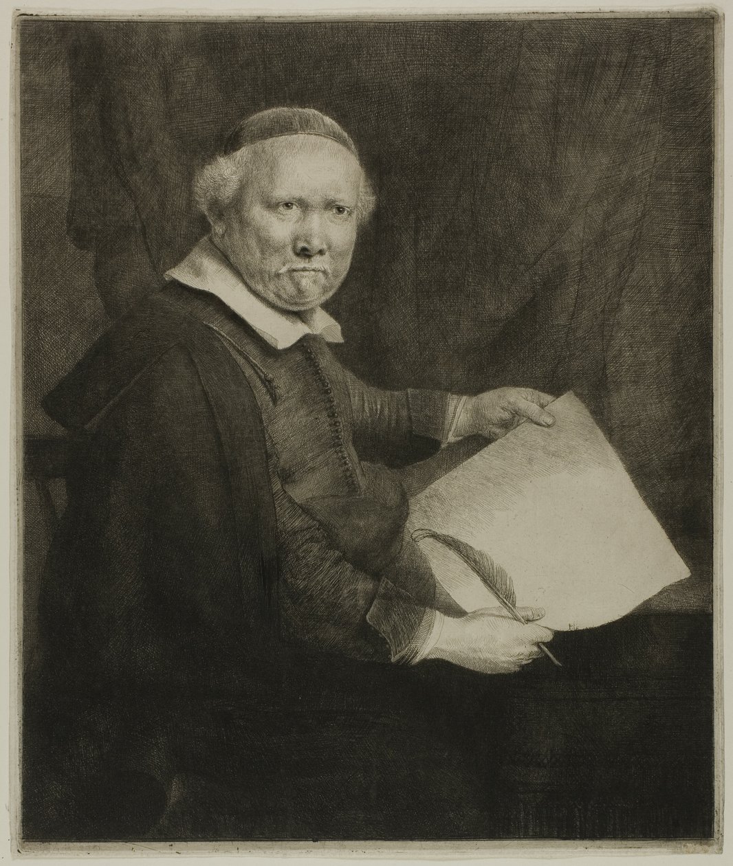 Lieven Willemsz. von Coppenol, Yazma Ustası: Büyük Plaka by Rembrandt van Rijn