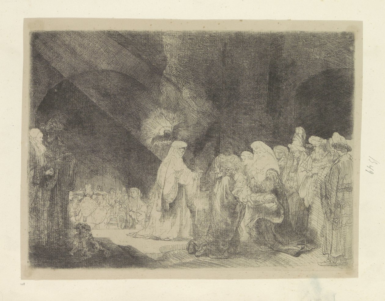 Loflied van Simeon Seksen beş orijinal baskının toplanması (seri başlığı) by Rembrandt van Rijn