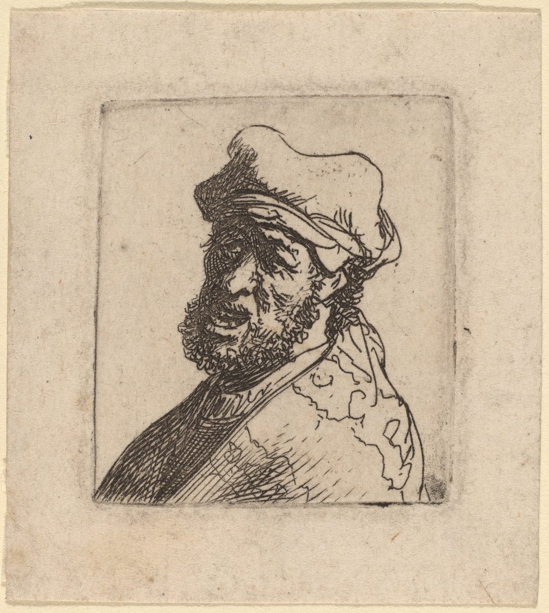 Ağlayan Adam, Dörtte Üç Sol by Rembrandt van Rijn