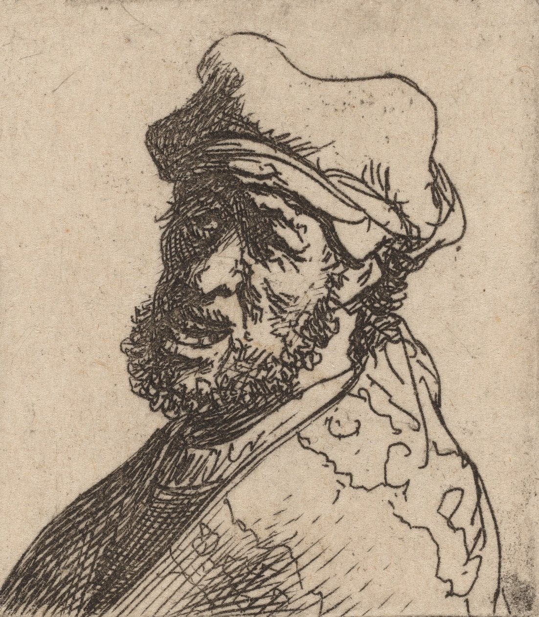 Ağlayan Adam, Üç Çeyrek Sol, c. 16301631. by Rembrandt van Rijn