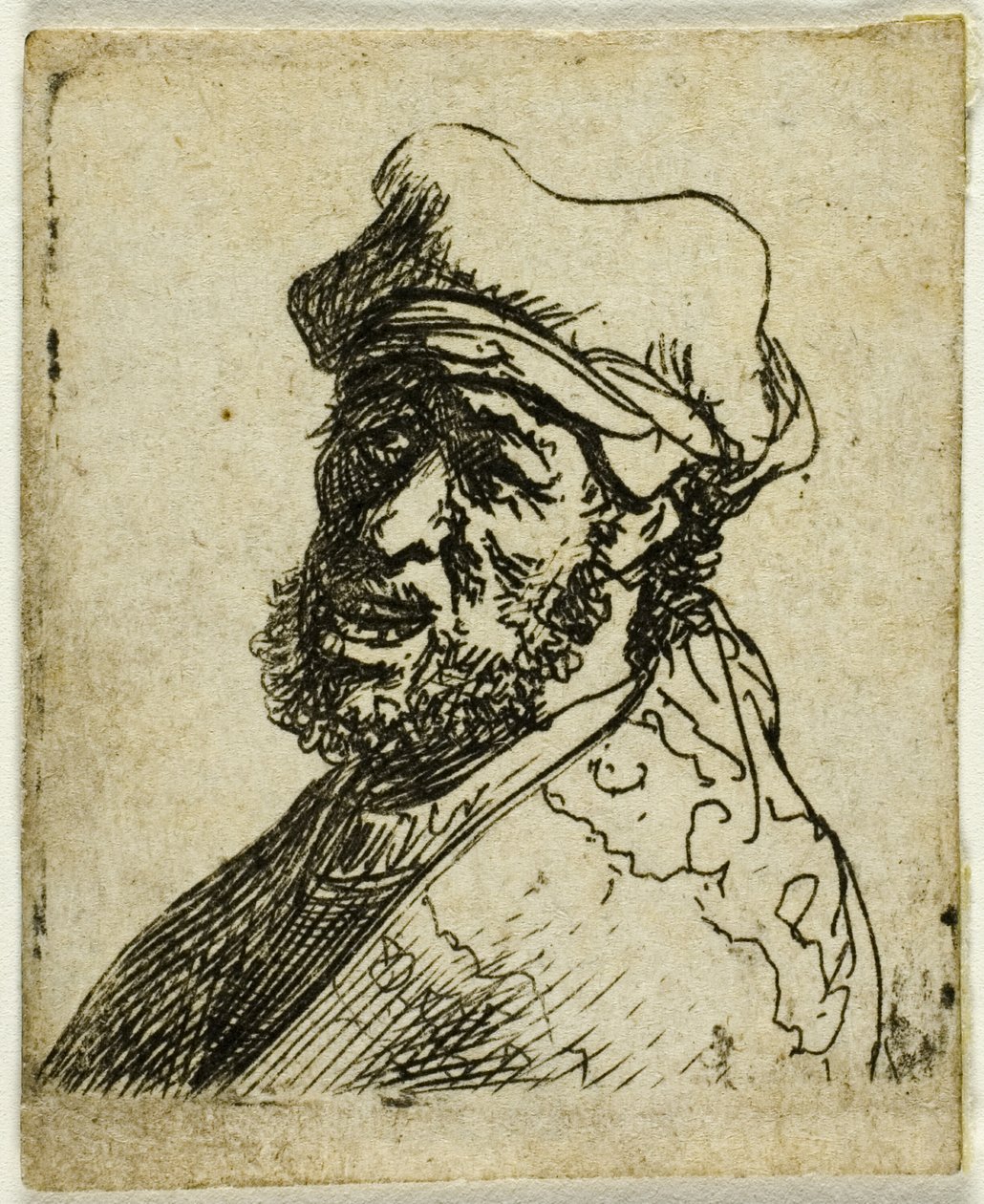 Ağlayan Adam, Üç Çeyrek Sol: Göğüs by Rembrandt van Rijn