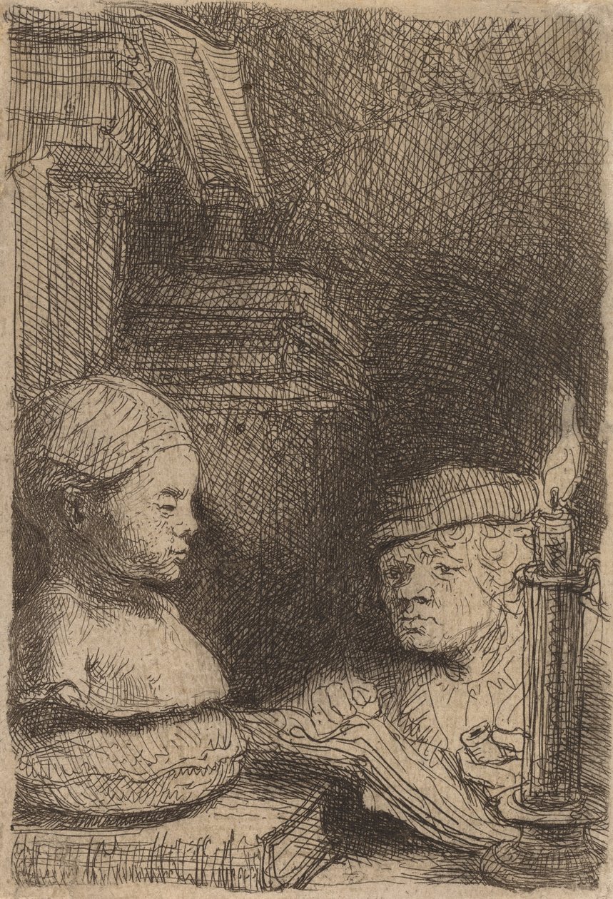 Bir Oyuncudan Çizim Yapan Adam, c. 1641. by Rembrandt van Rijn