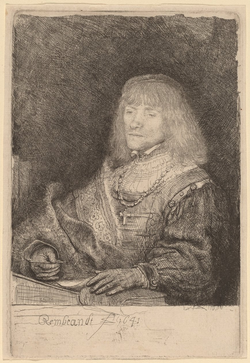 Masada Haç ve Zincir Takan Adam by Rembrandt van Rijn