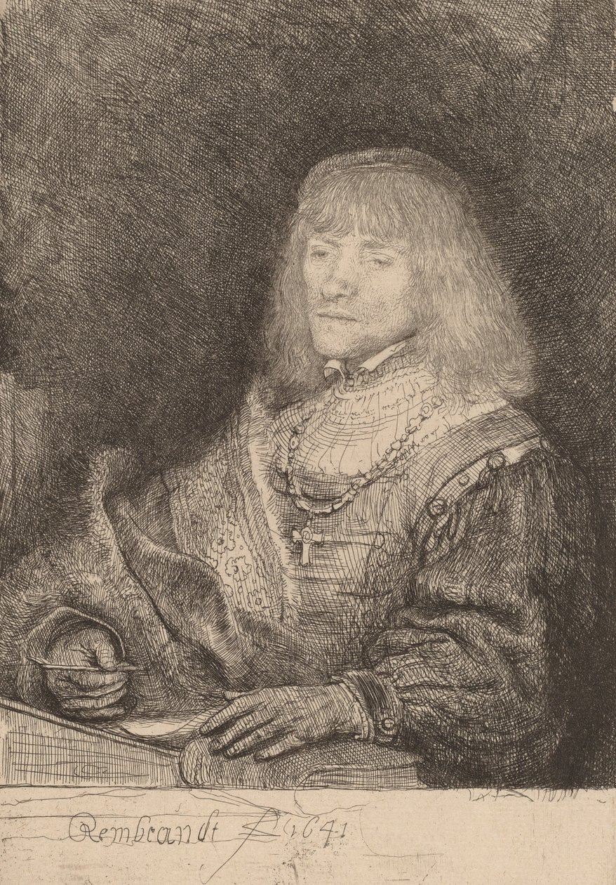 Masada Haç ve Zincir Takan Adam, 1641. by Rembrandt van Rijn