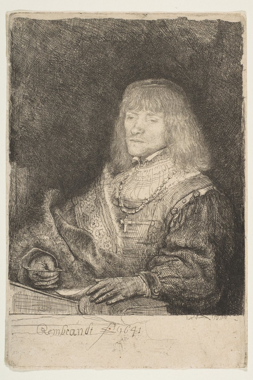 Masada Haç ve Zincir Takan Adam, 1641. by Rembrandt van Rijn