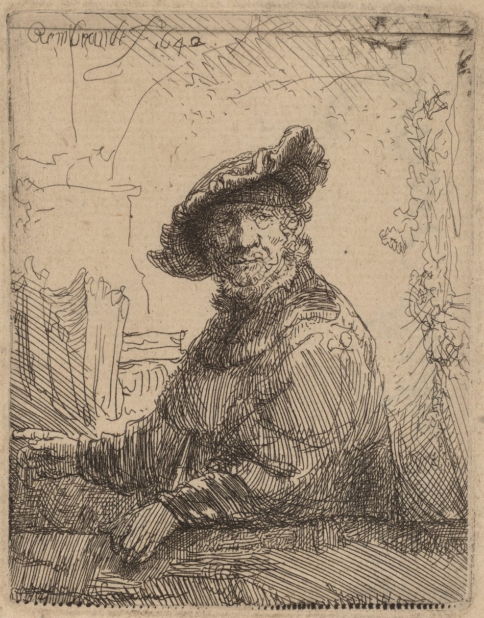 Çardaktaki Adam, 1642. by Rembrandt van Rijn