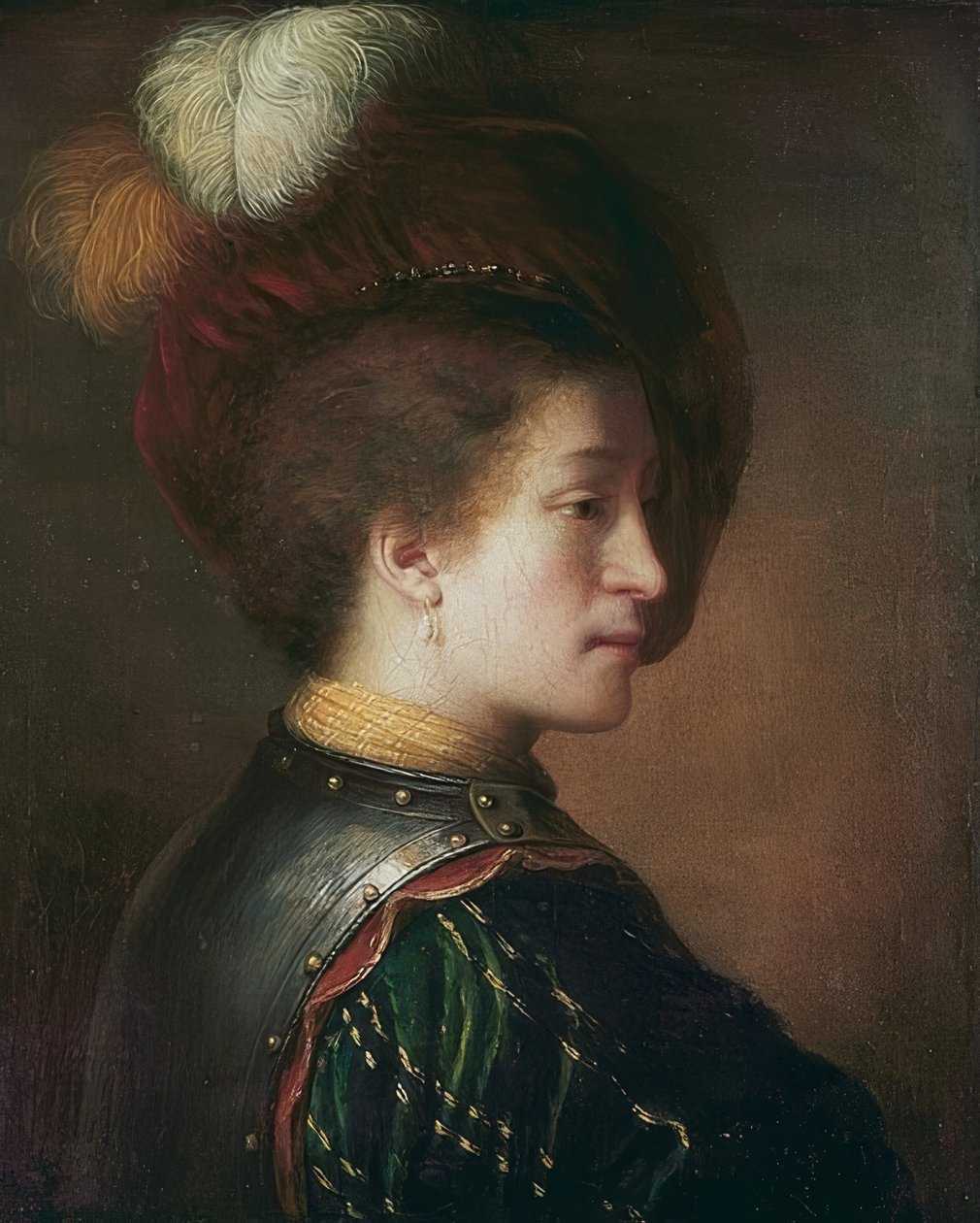 tüy şapkalı adam by Rembrandt van Rijn