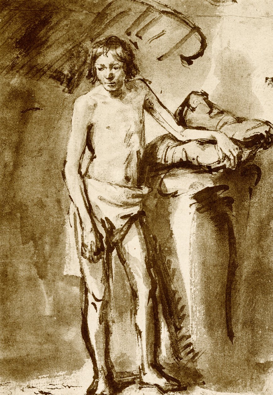 Bir genç için çıplak çizim by Rembrandt van Rijn