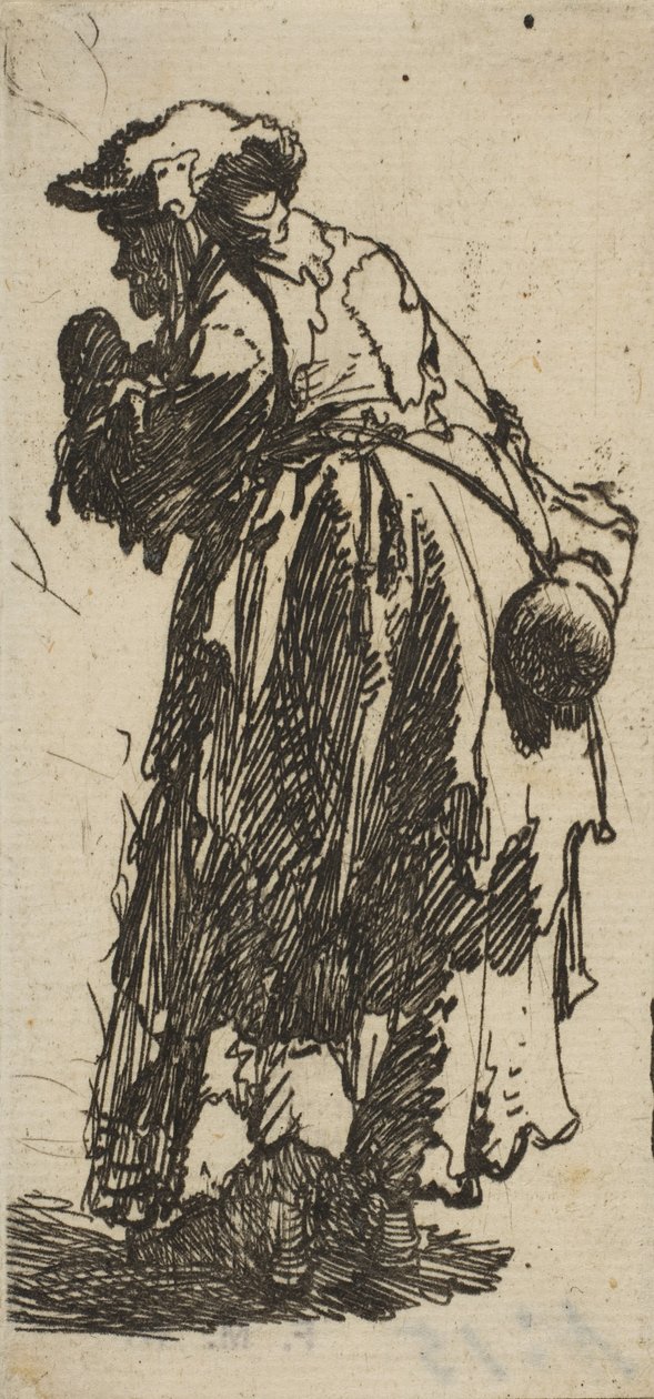 Kabağı Olan Yaşlı Dilenci Kadın, ca. 1629., yaklaşık 1629. by Rembrandt van Rijn