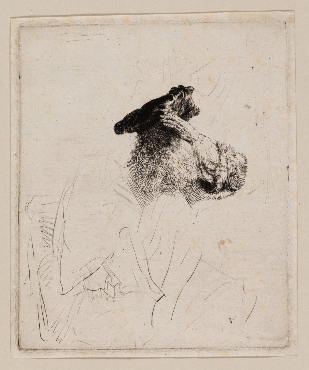 Yaşlı Adam Eliyle Gözlerini Gölgeliyor by Rembrandt van Rijn