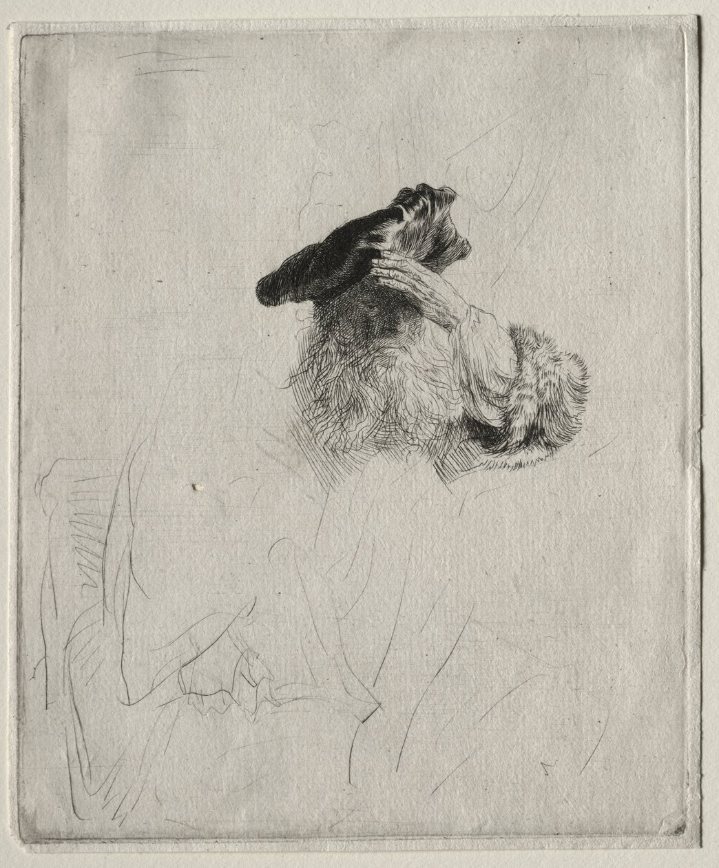 Yaşlı Adam Eliyle Gözlerini Gölgeliyor by Rembrandt van Rijn