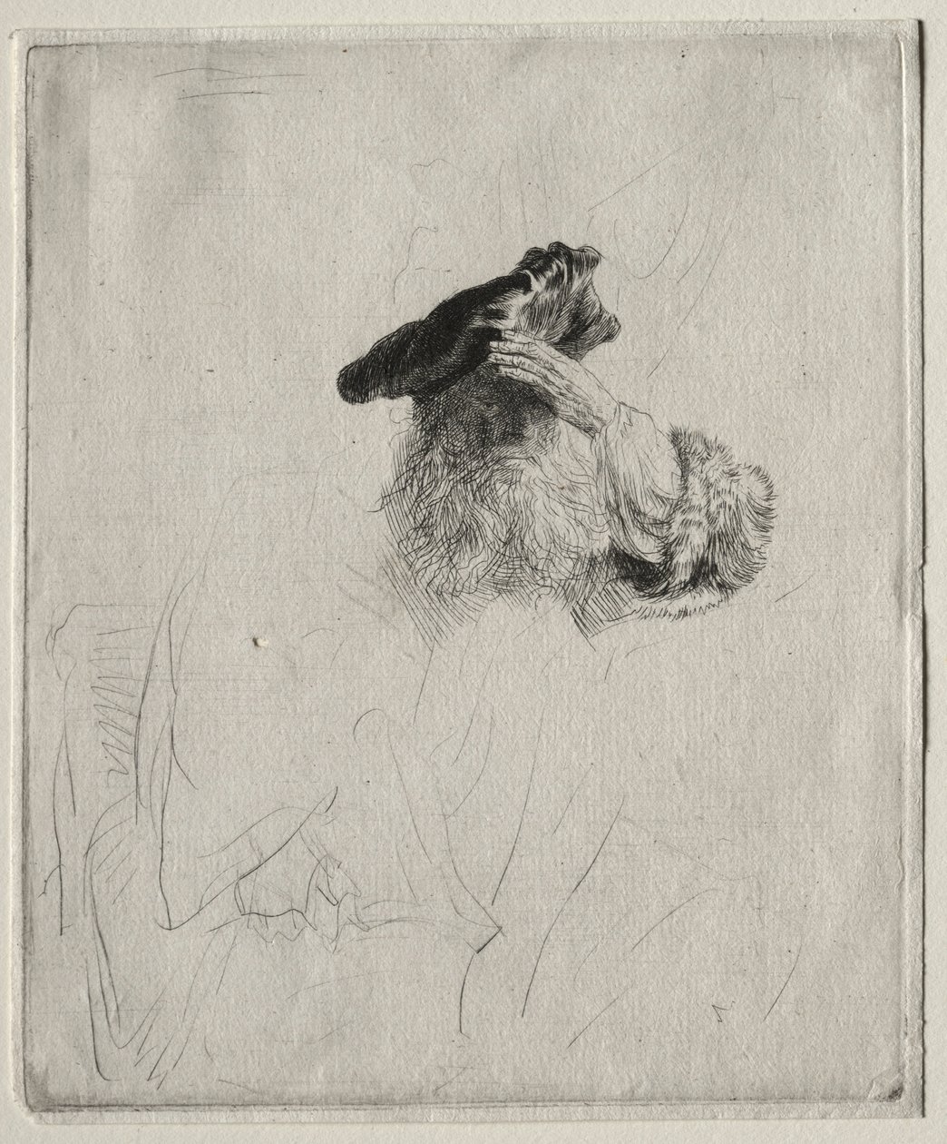 Gözlerini Eliyle Gölgeleyen Yaşlı Adam, c. 1639. by Rembrandt van Rijn