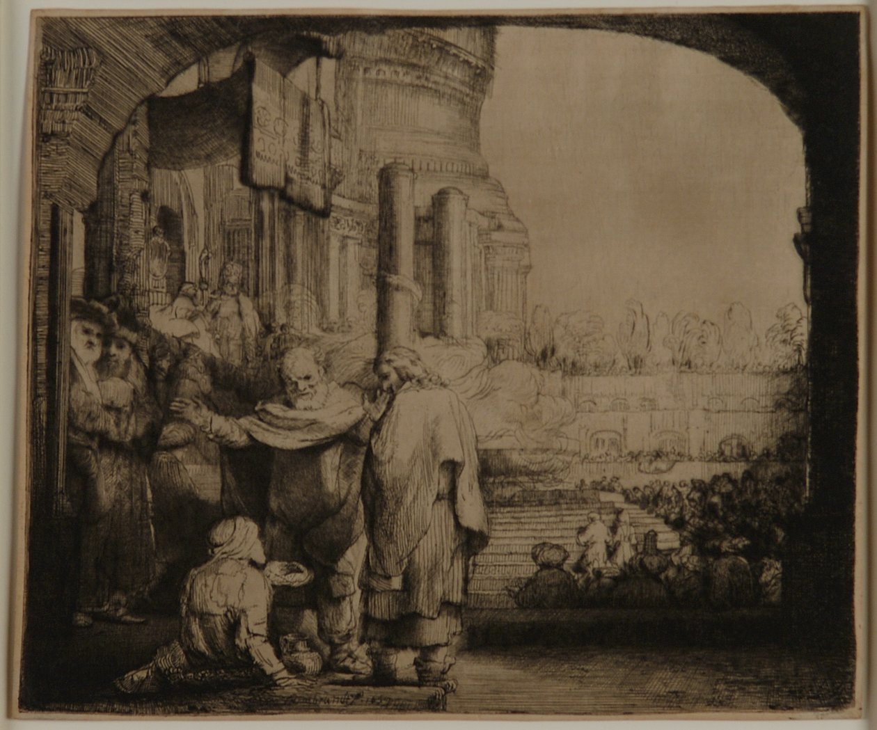 Peter ve John Tapınağın Kapısında by Rembrandt van Rijn