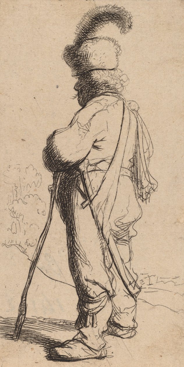 Bir Çubuğa Dayanan Polonyalı, c. 1632. by Rembrandt van Rijn