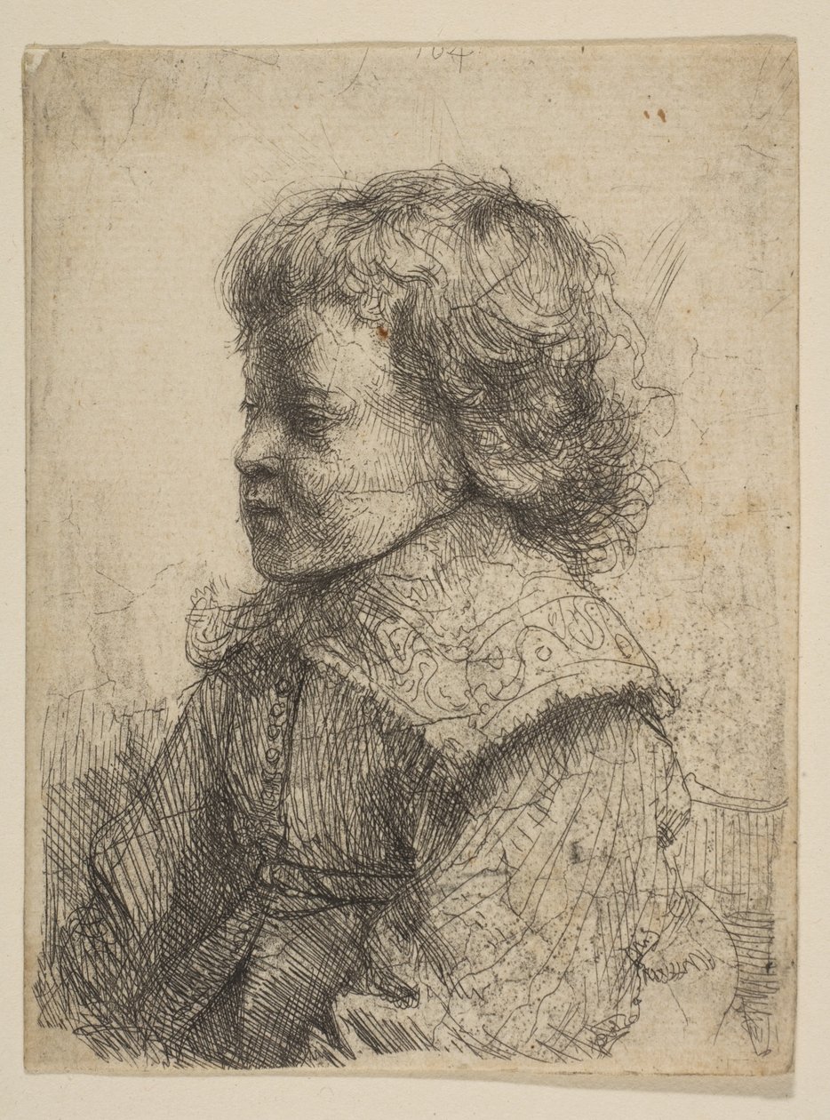 Bir Çocuğun Portresi, Profilde, 1641. by Rembrandt van Rijn