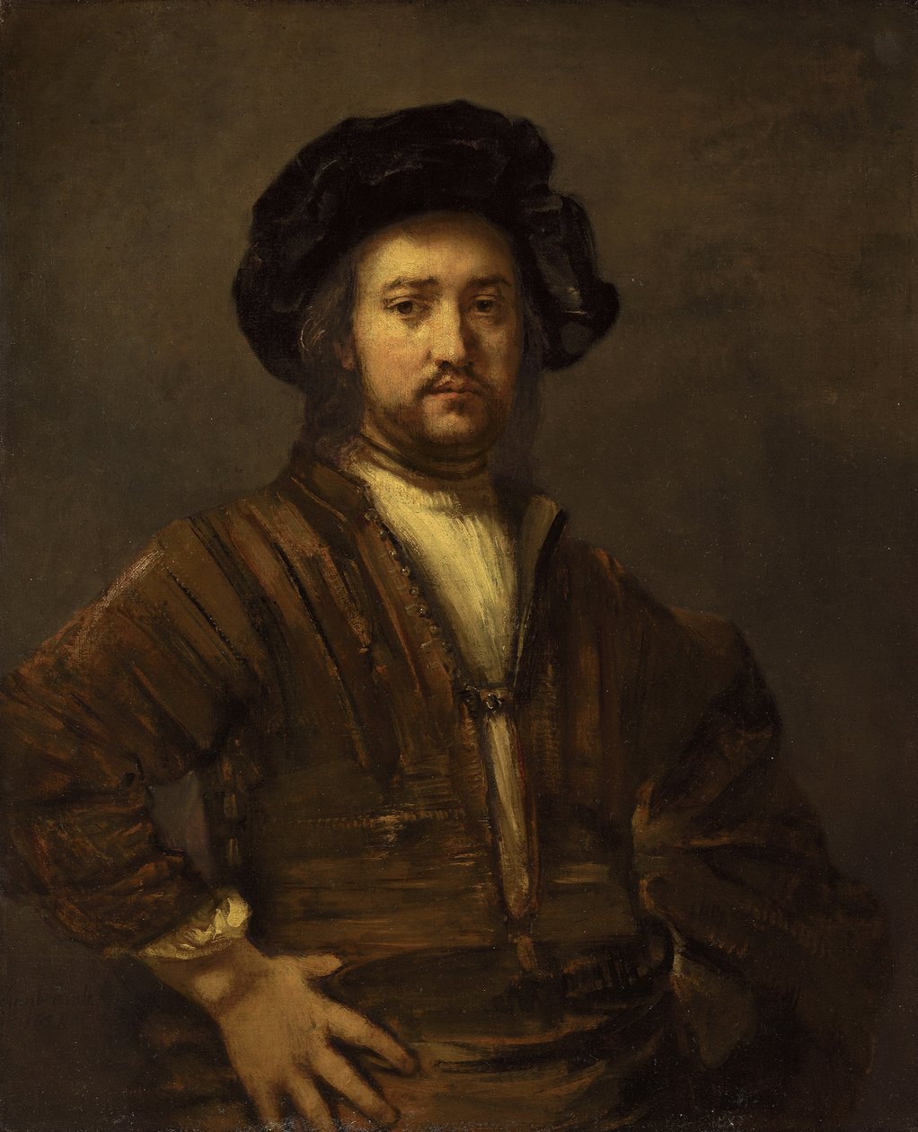 Kolları akimbo olan bir adamın portresi by Rembrandt van Rijn