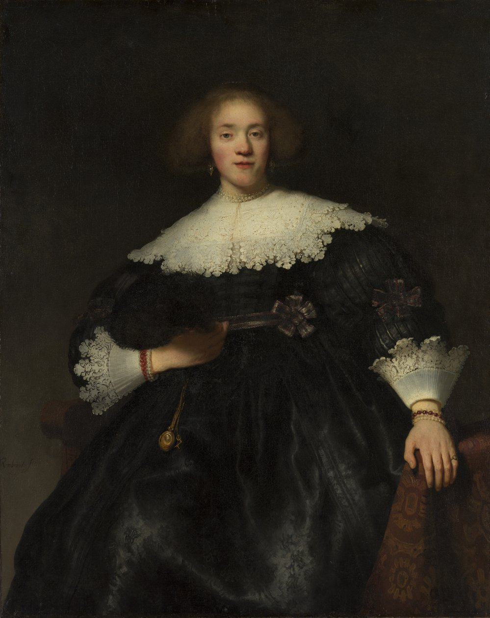 Hayranı Olan Genç Bir Kadının Portresi, 1633. by Rembrandt van Rijn