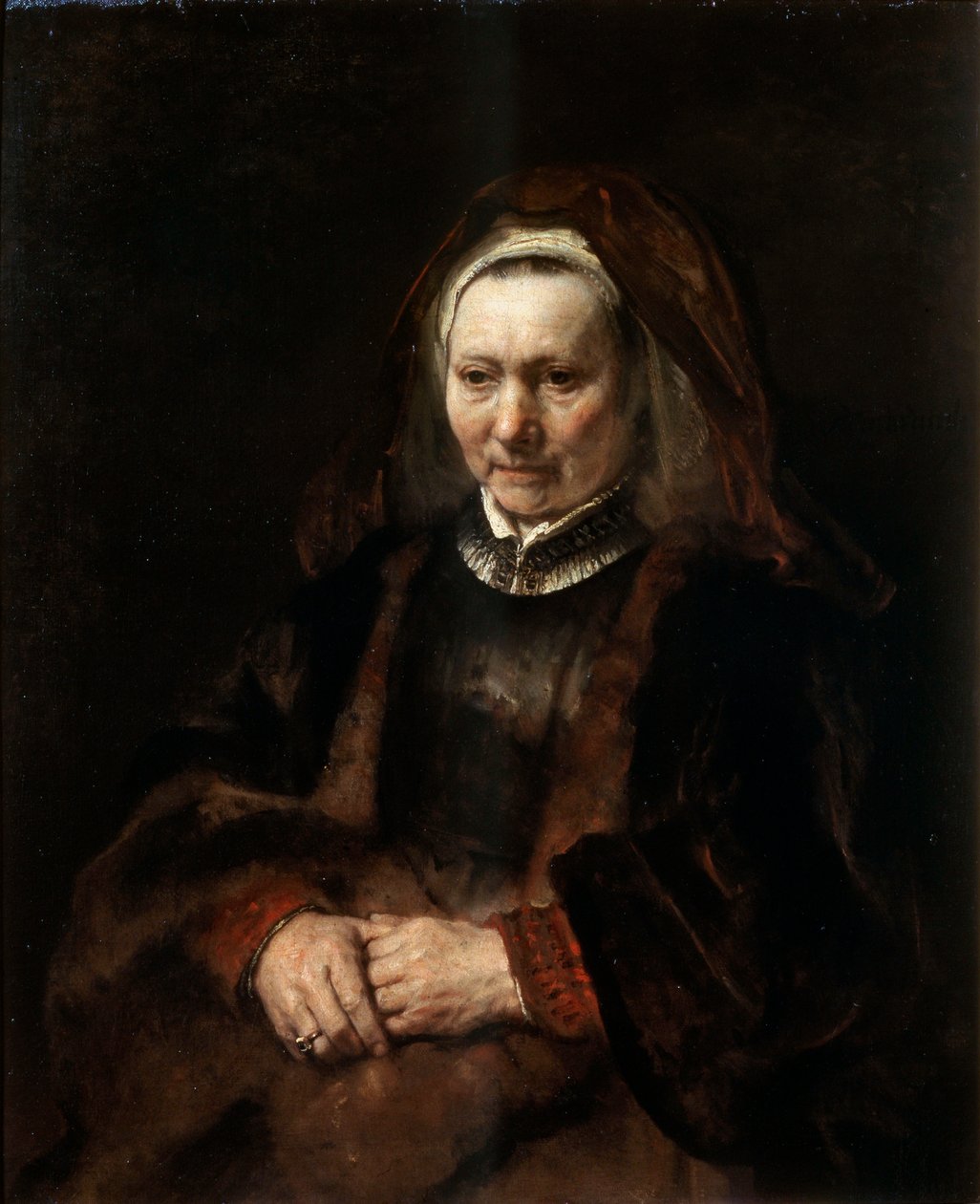 Yaşlı Bir Kadının Portresi, 1650-1652. by Rembrandt van Rijn