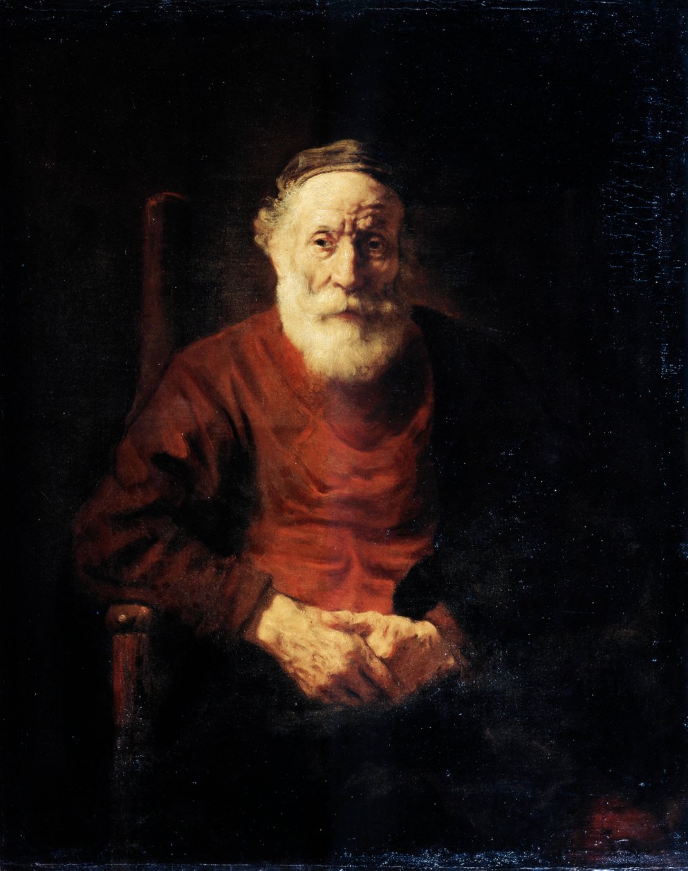Kırmızılı yaşlı bir adamın portresi, 1652-1654. by Rembrandt van Rijn