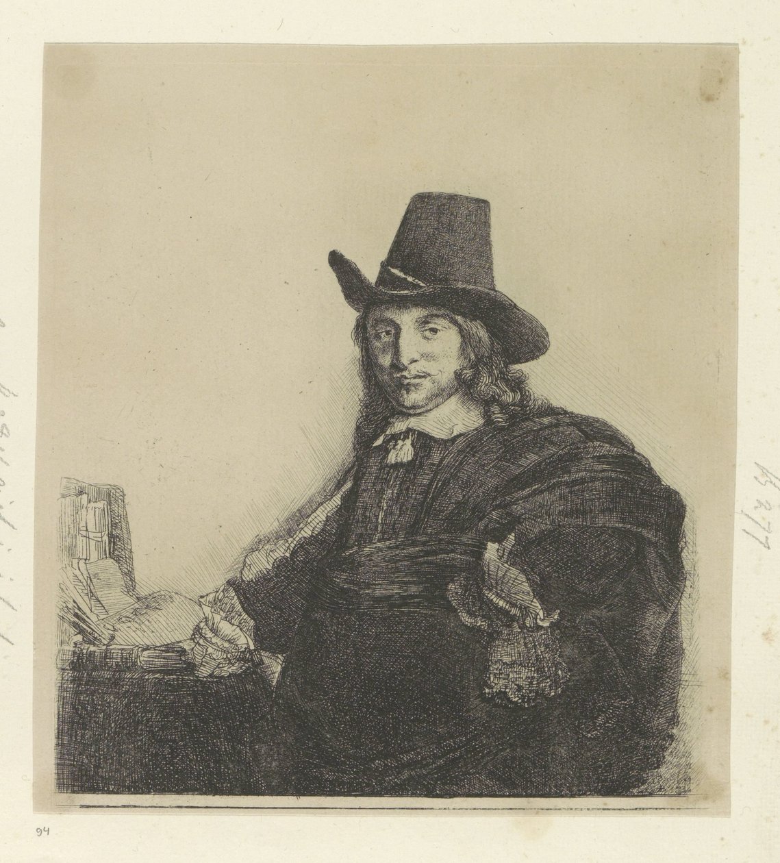 Portret van de schilder Jan Asselijn Seksen beş orijinal baskının toplanması (seri başlığı) by Rembrandt van Rijn