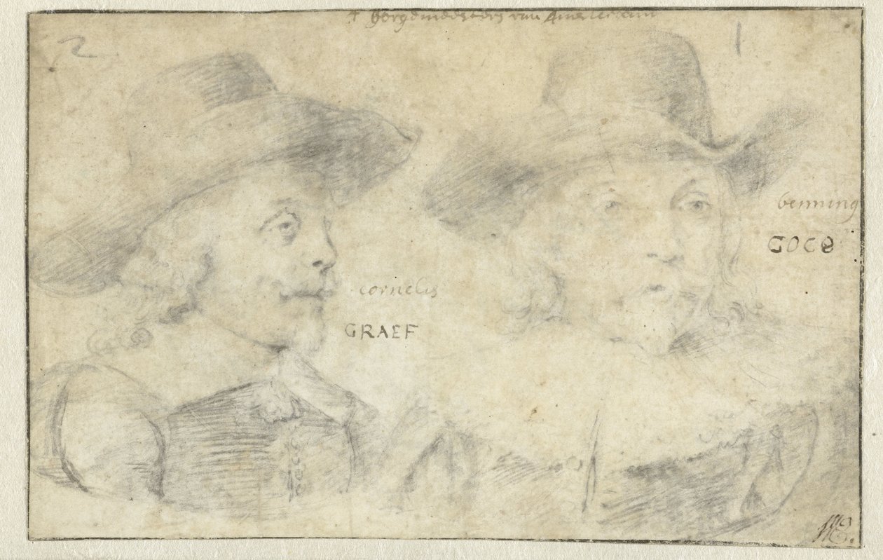 Cornelis de Graeff ve Frans Banningh Cocq'un Portreleri by Rembrandt van Rijn