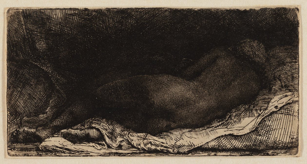 uzanmış kadın çıplak by Rembrandt van Rijn