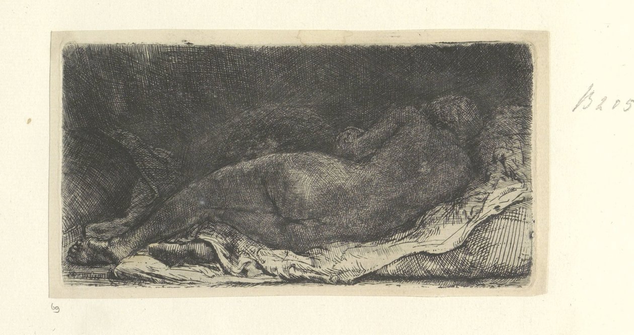 uzanmış kadın çıplak by Rembrandt van Rijn