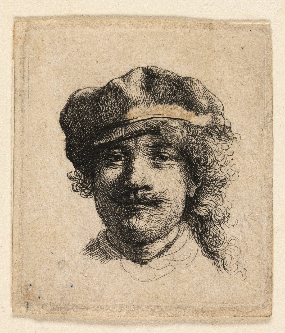 Yumuşak Başlıklı Rembrandt: Tam Yüz: Yalnızca Baş by Rembrandt van Rijn