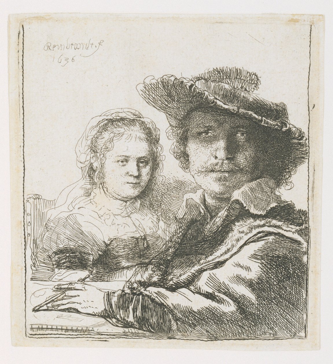 Rembrandt ve Karısı Saskia, 1636 by Rembrandt van Rijn