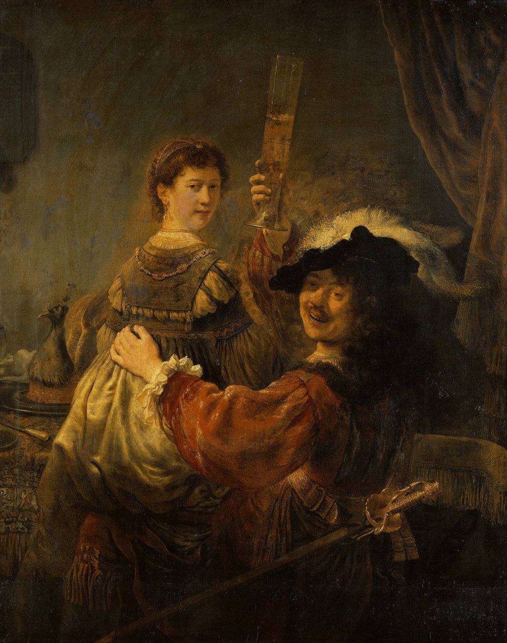 Prodigal Oğul meselinde Rembrandt ve Saskia, c. 1635 by Rembrandt van Rijn