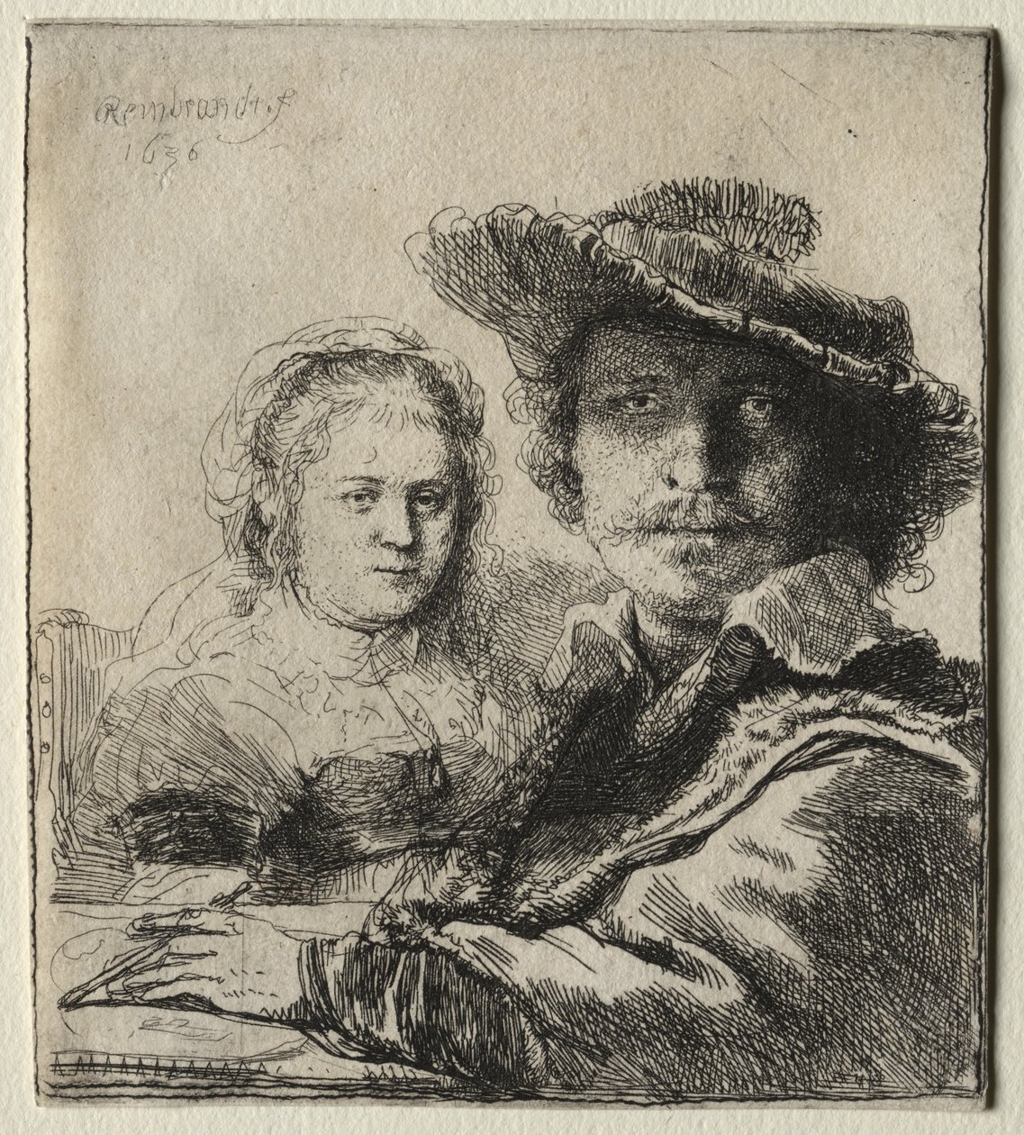 Rembrandt ve Karısı Saskia by Rembrandt van Rijn