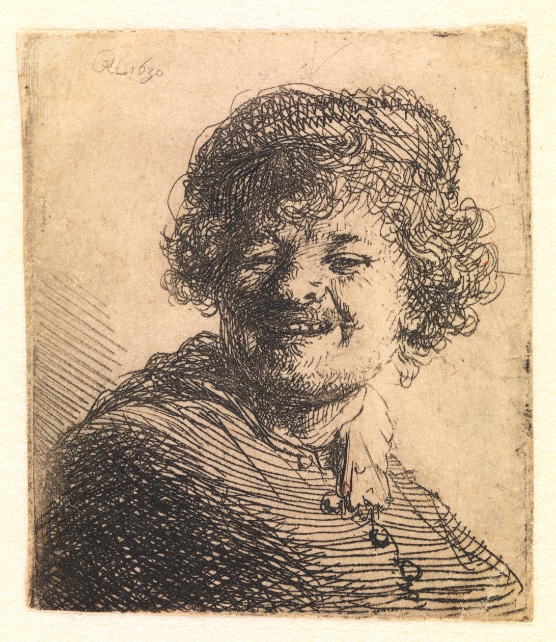 Şapkalı Rembrandt, Gülüyor: Göğüs by Rembrandt van Rijn