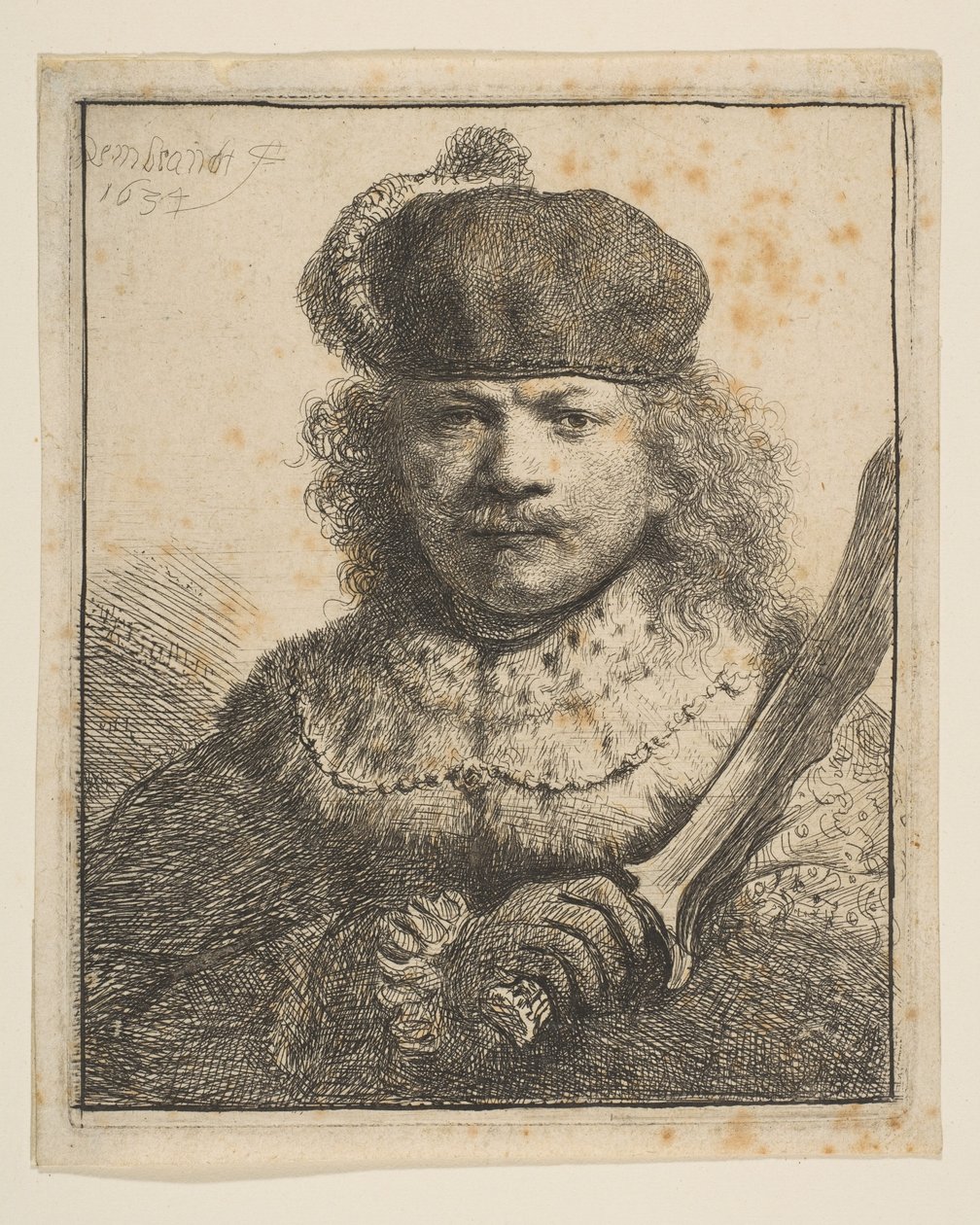 Yükseltilmiş Kılıçlı Rembrandt, 1634. by Rembrandt van Rijn