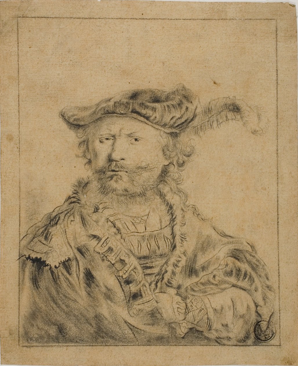 Tüylü Şapkalı Rembrandt by Rembrandt van Rijn