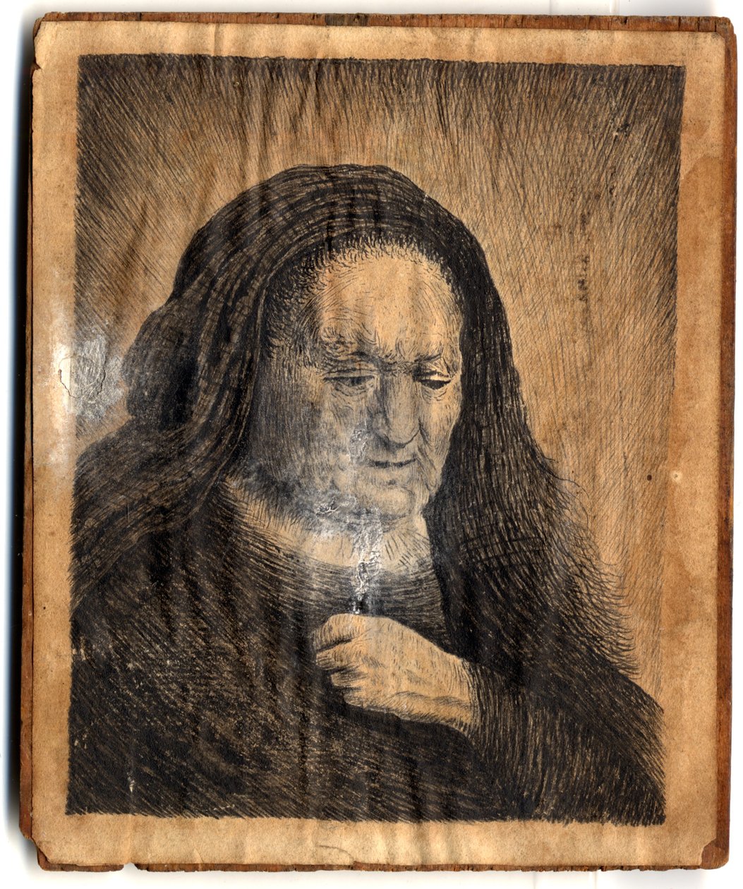 Elini Göğsünde Rembrandts Anne, Rahip John Brand, 1782 (kağıt üzerinde kalem ve tuvalet) by Rembrandt van Rijn