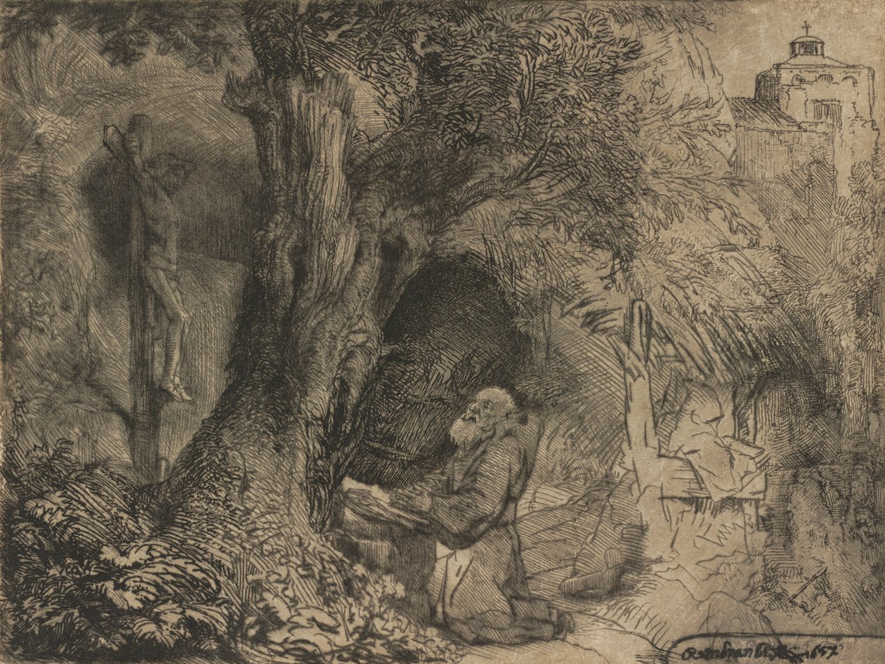 Aziz Francis, Dua Eden Ağacın Altında, 1657. by Rembrandt van Rijn