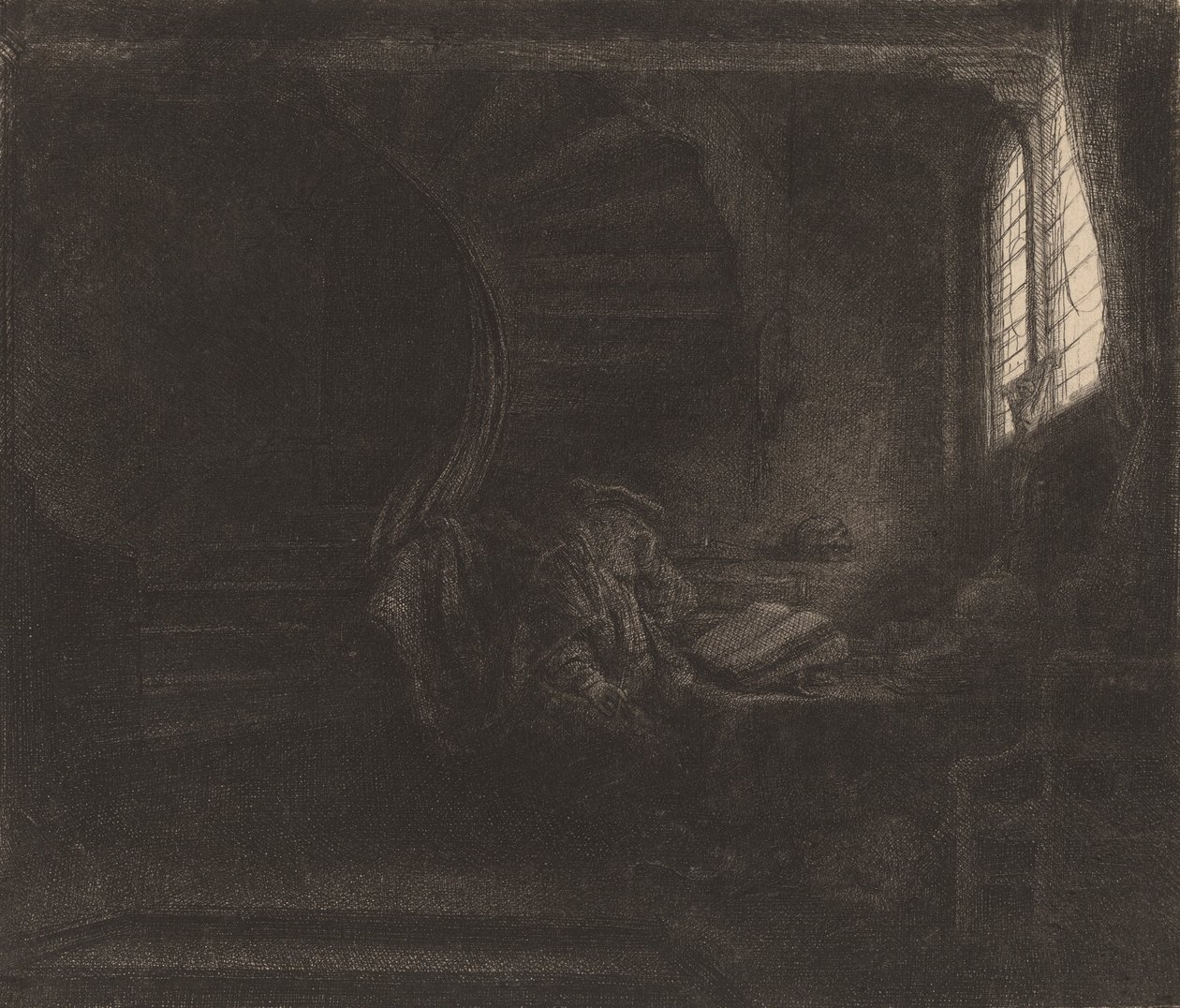 Karanlık Odada Aziz Jerome, 1642. by Rembrandt van Rijn