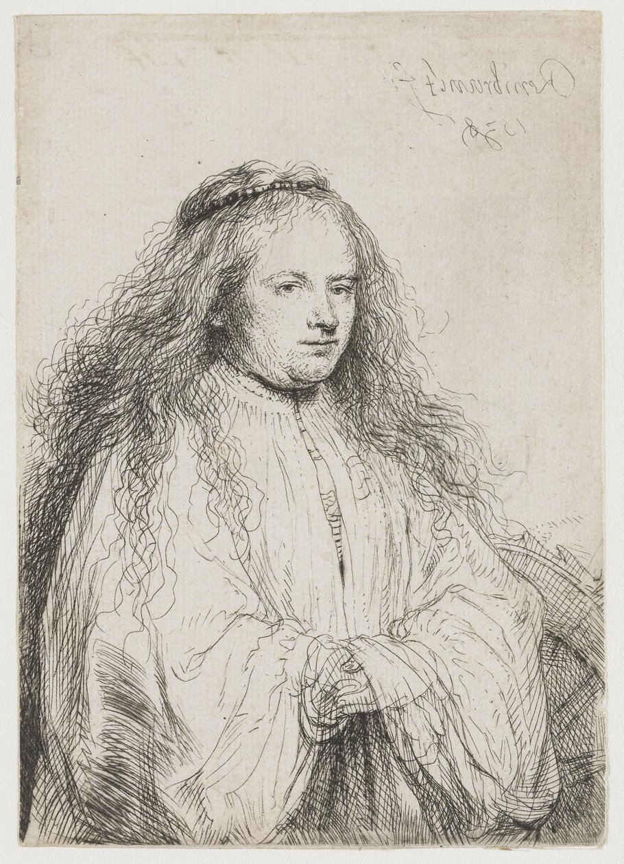 Saskia İskenderiye Aziz Catherine olarak ('küçük Yahudi gelin') by Rembrandt van Rijn
