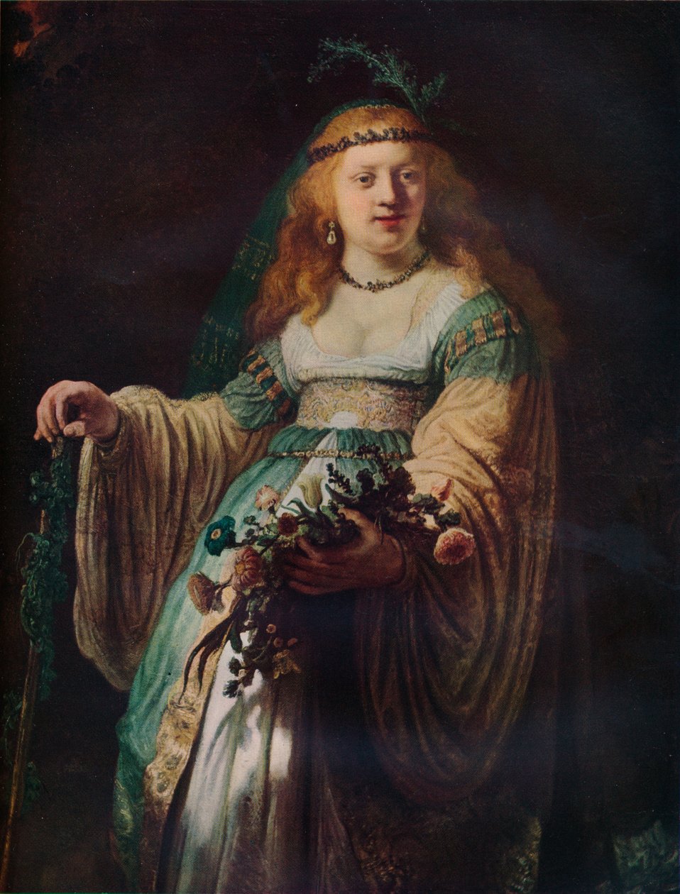 Arcadian Kostümlü Saskia van Uylenburgh, 1635 by Rembrandt van Rijn