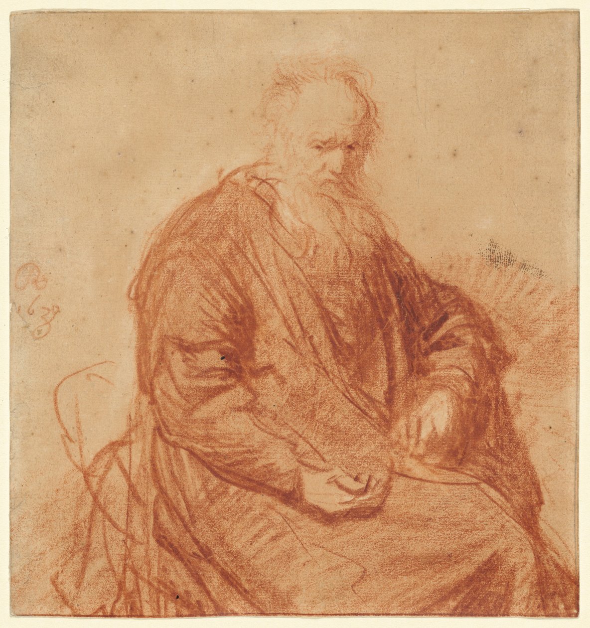 Oturan Yaşlı Adam by Rembrandt van Rijn