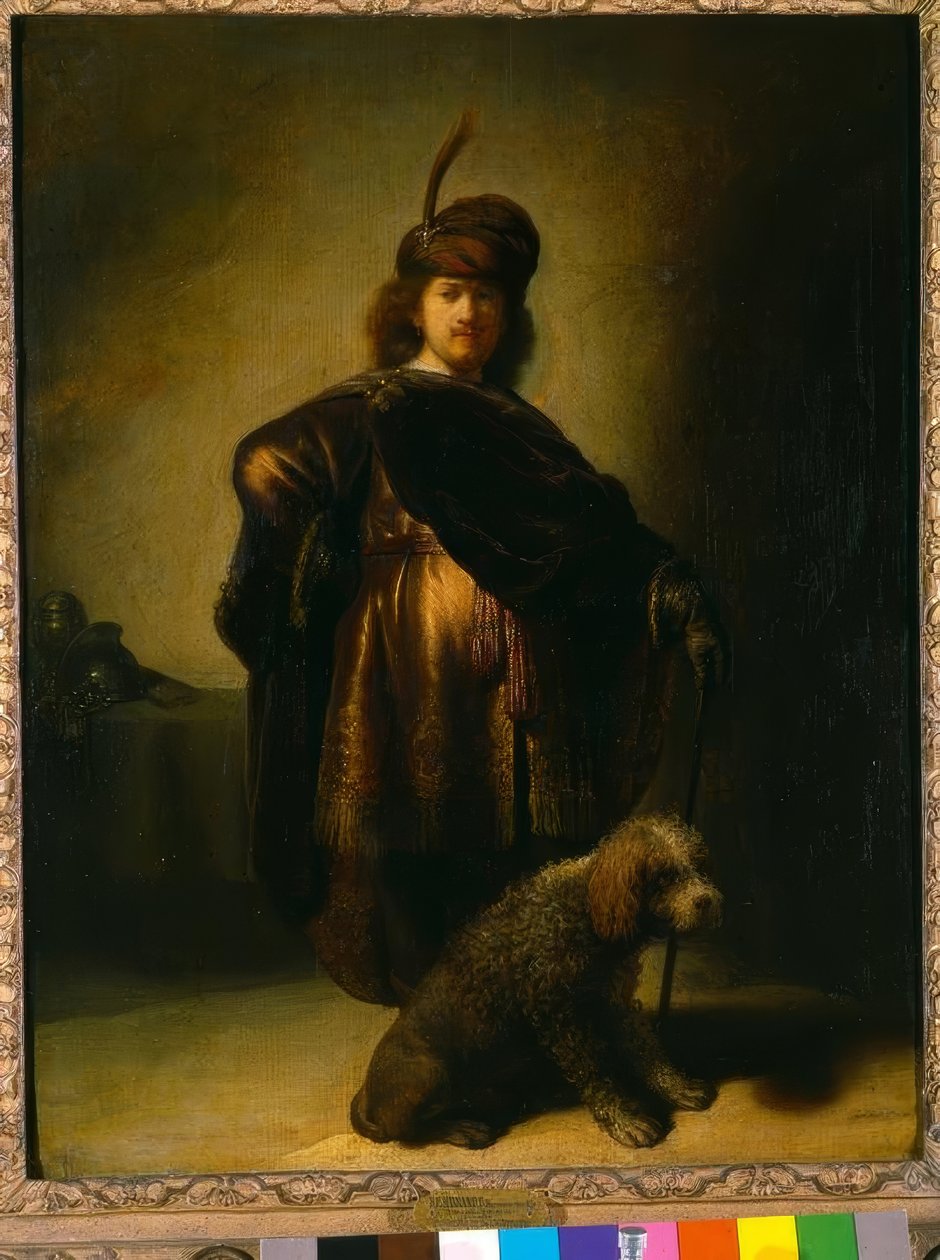 Oryantal kostümlü otoportre by Rembrandt van Rijn