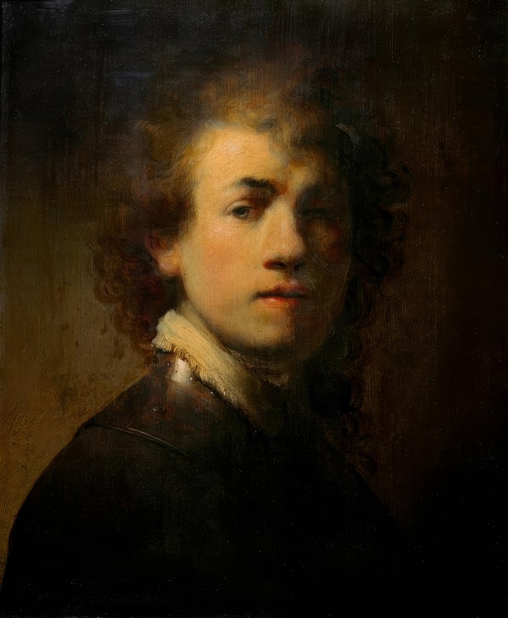 Bir kolye ile kendi portre by Rembrandt van Rijn