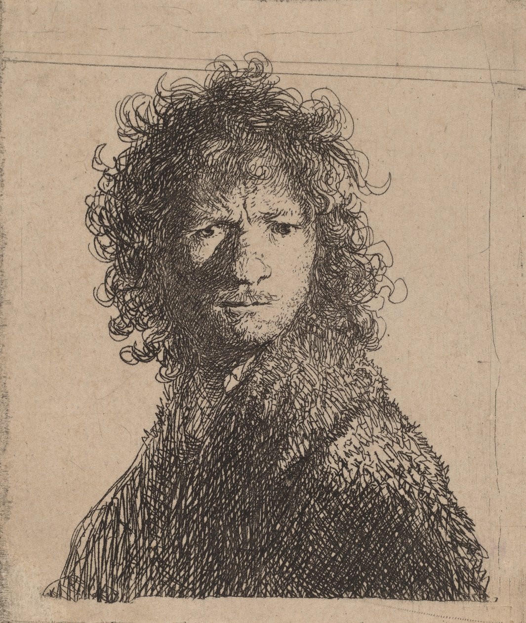 Otoportre, Çatık, 1630. by Rembrandt van Rijn