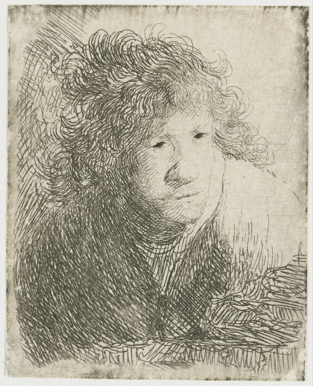 Otoportre, Öne Eğilme, Dinleme, 1628. by Rembrandt van Rijn