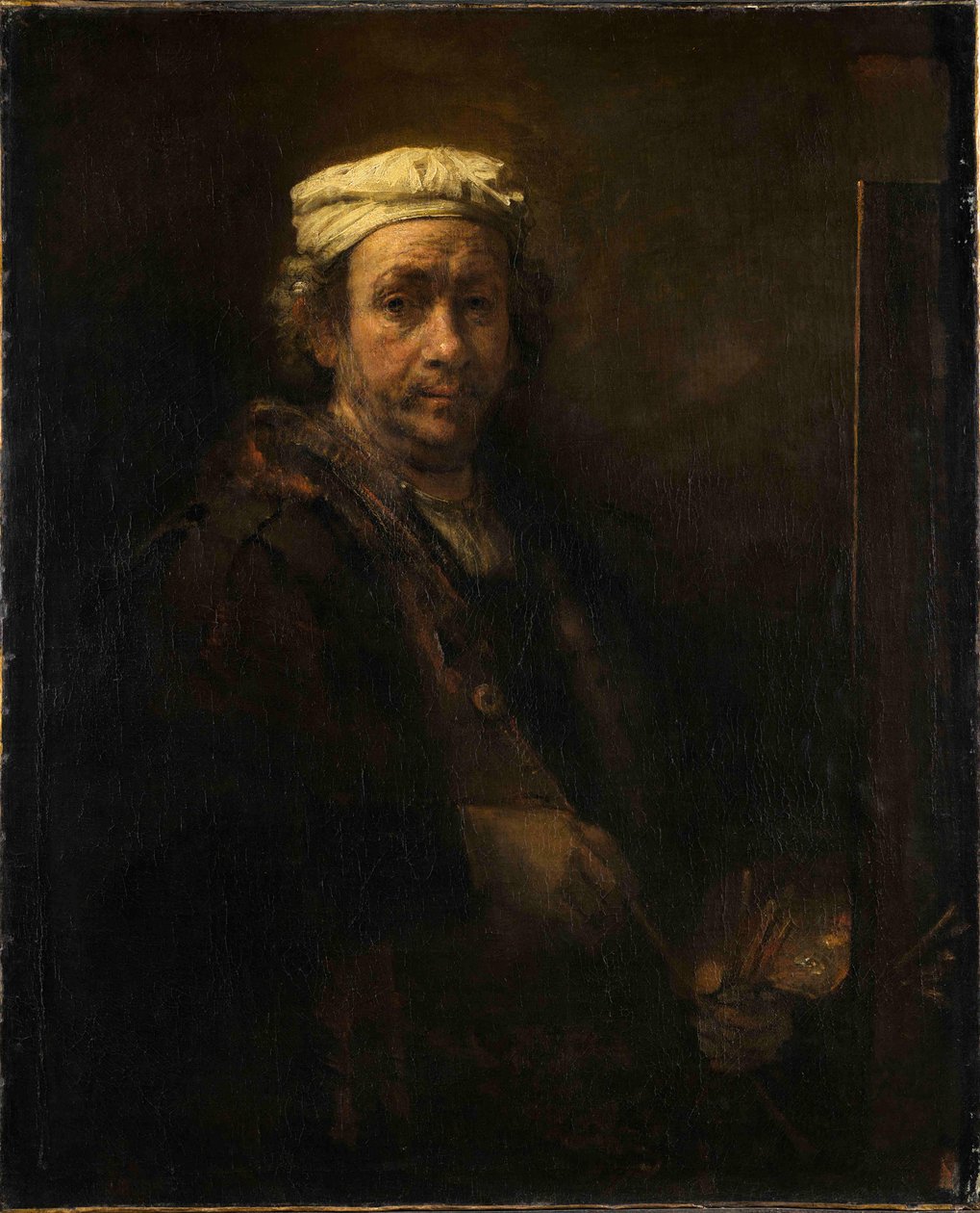 Şövalede Otoportre Şövalede Sanatçının Portresi, 1660. by Rembrandt van Rijn