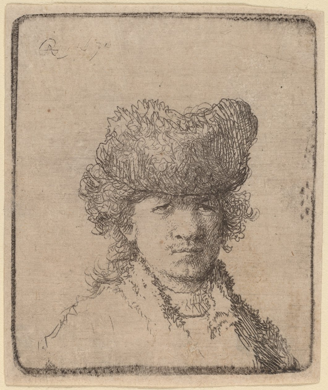 Kürk Şapkalı Otoportre by Rembrandt van Rijn