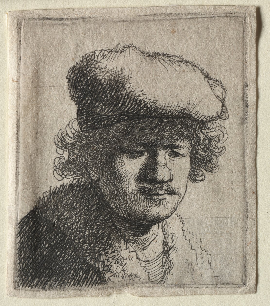 Öne Çekilmiş Kapaklı Otoportre by Rembrandt van Rijn