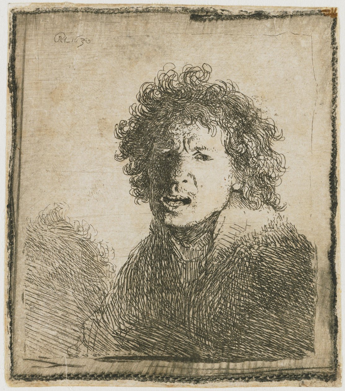 Açık Ağızlı Otoportre, 1630. by Rembrandt van Rijn