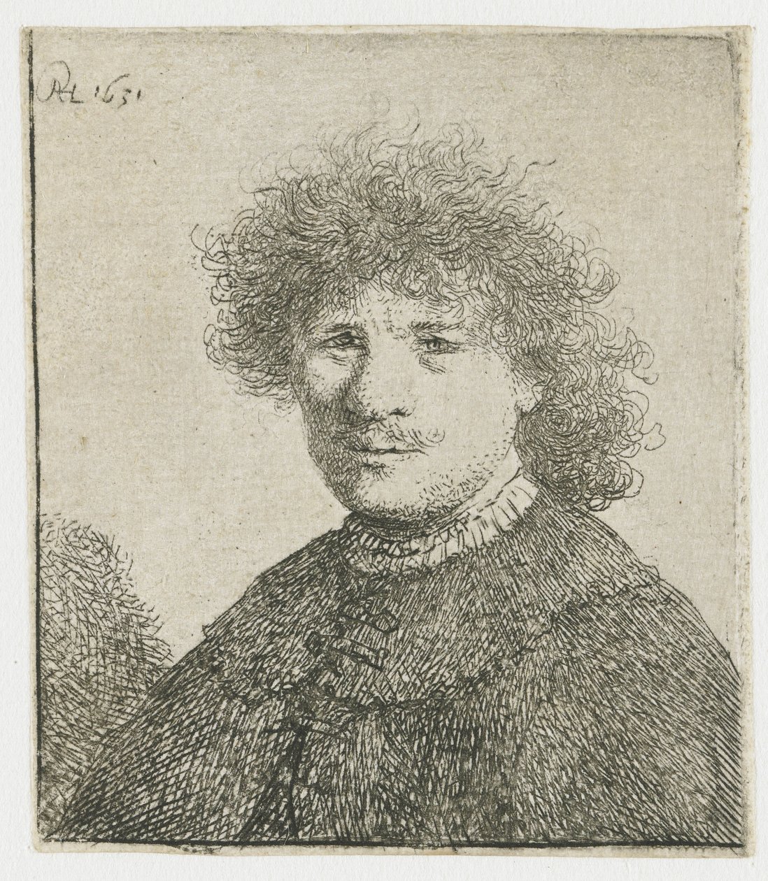 Düşen yakalı pelerinli otoportre: büst by Rembrandt van Rijn
