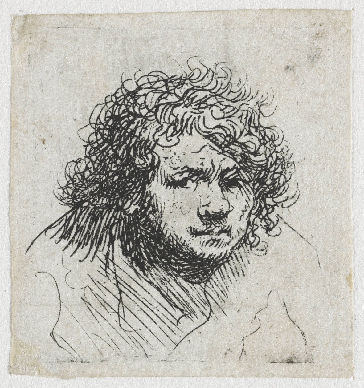 Öne eğilmiş otoportre: büstü by Rembrandt van Rijn